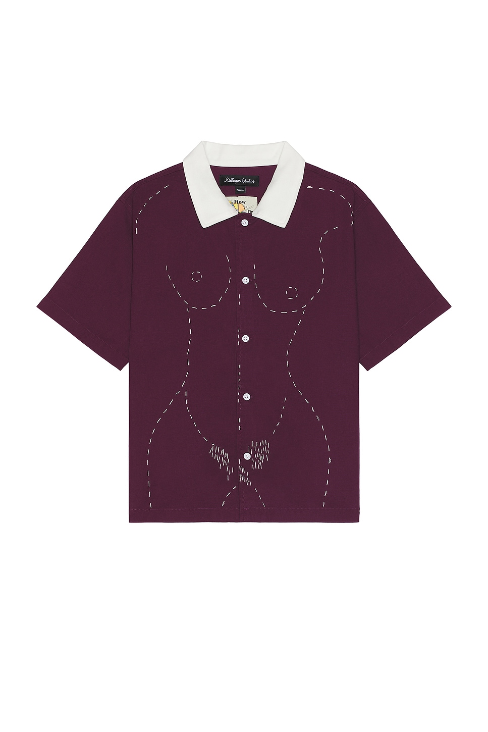 Image 1 of KidSuper Embroidered Figure Shirt in Wine