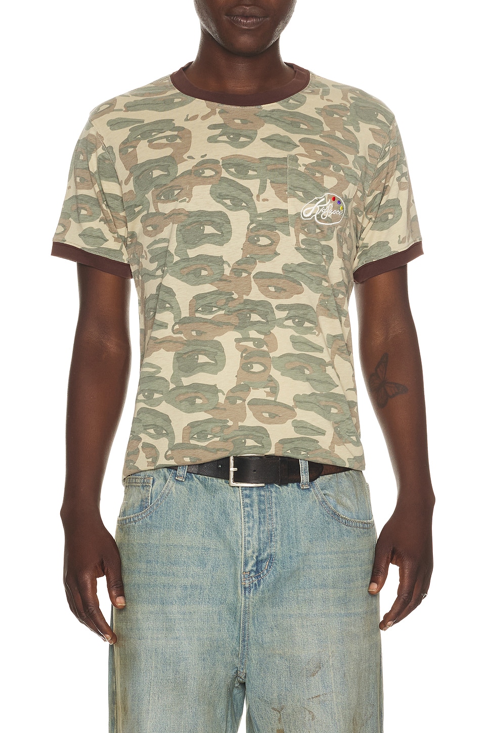 KidSuper Face Camo Short Sleeve Shirt