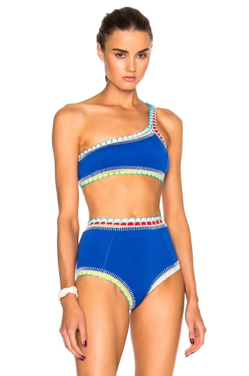 KIINI KIINI TUESDAY ONE SHOULDER BIKINI TOP IN BLUE
