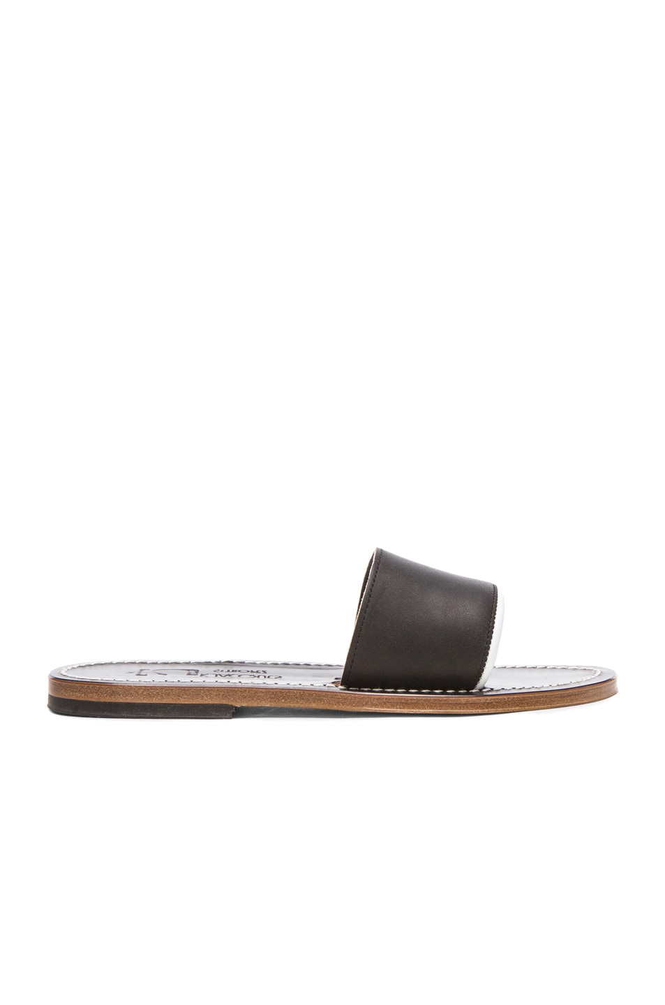 Image 1 of K Jacques Anacapri Leather Sandals in Noir NET BLANC