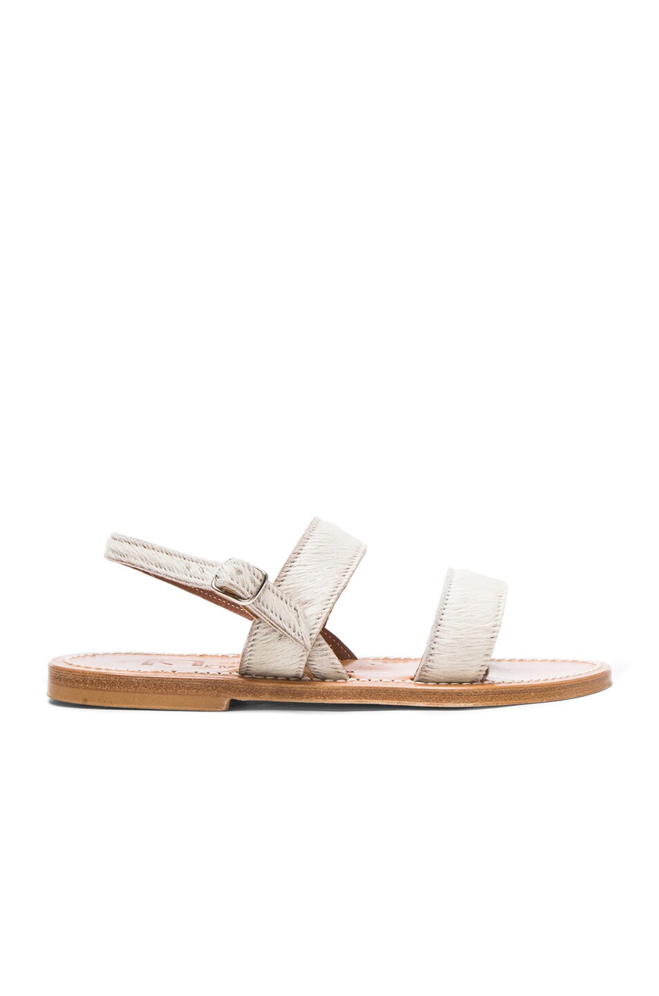 Image 1 of K Jacques Barigoule Sandals in Pony Hair Blanc