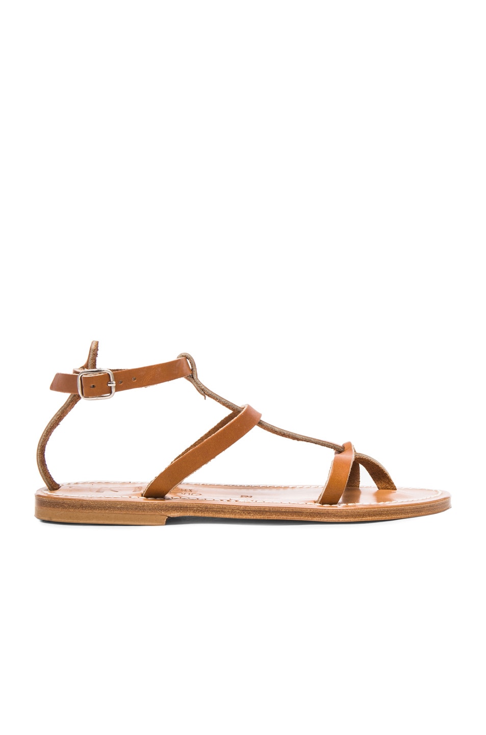 K Jacques Gina Leather Sandals in Natural PUL | FWRD
