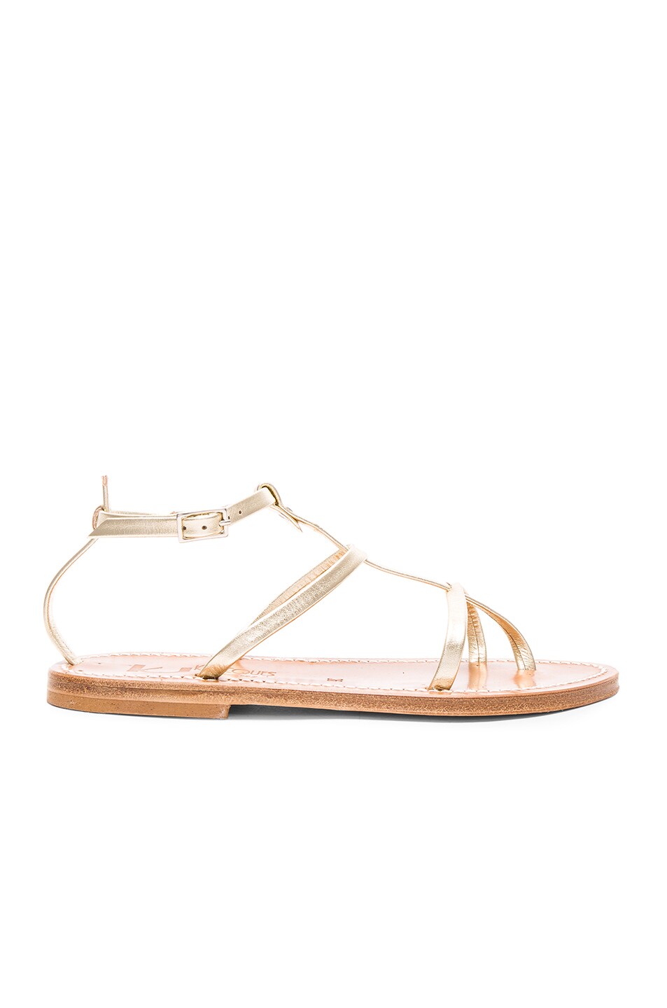 Image 1 of K Jacques Leather Gina Sandals in Lame Platine