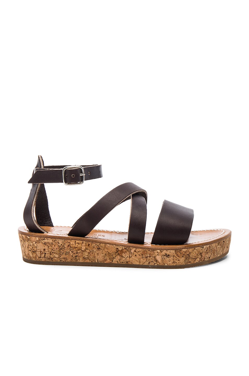 Image 1 of K Jacques Leather Thoronet Platform Sandals in Cafe