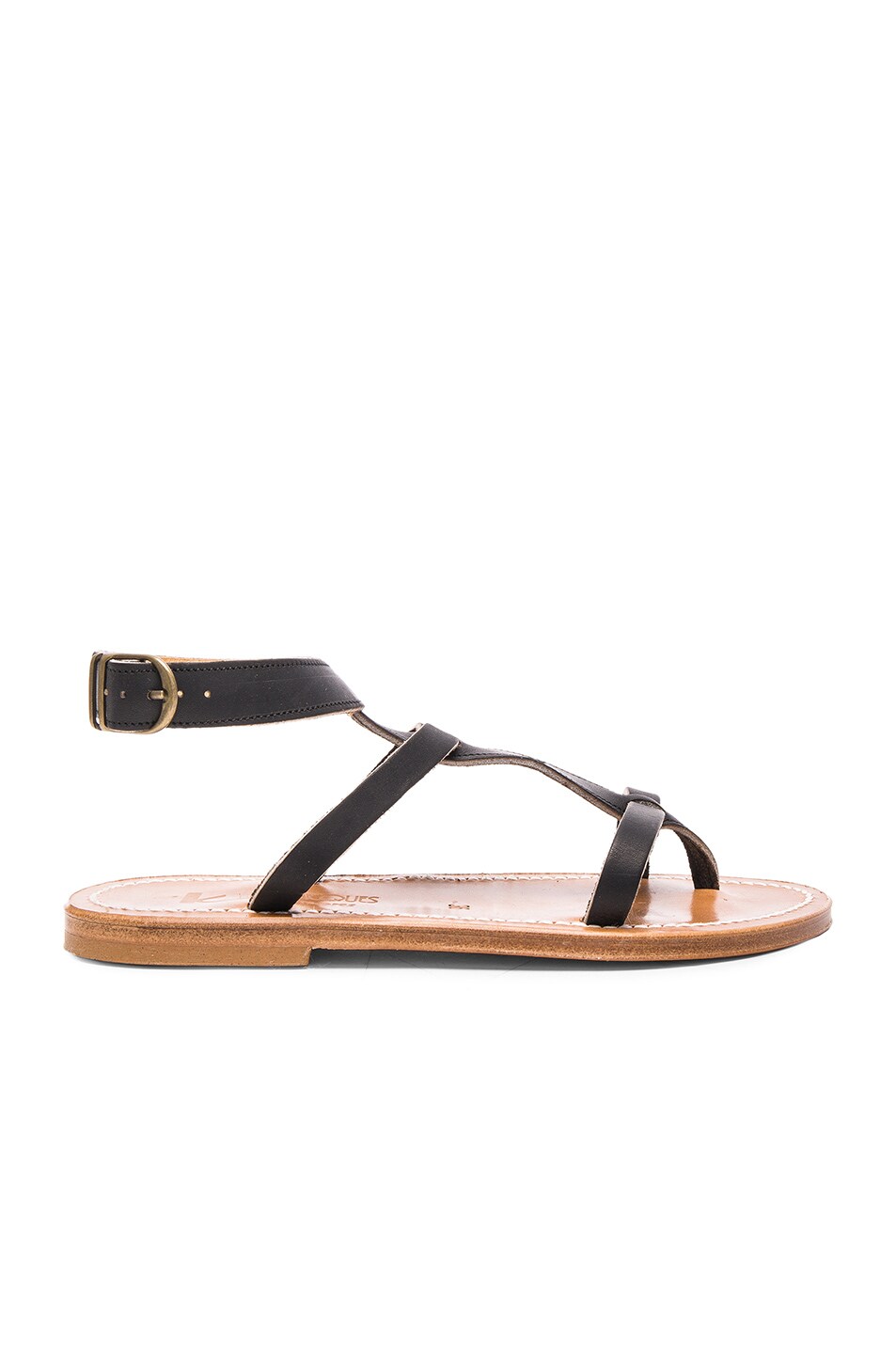 Image 1 of K Jacques Leather Artimon Sandals in Black