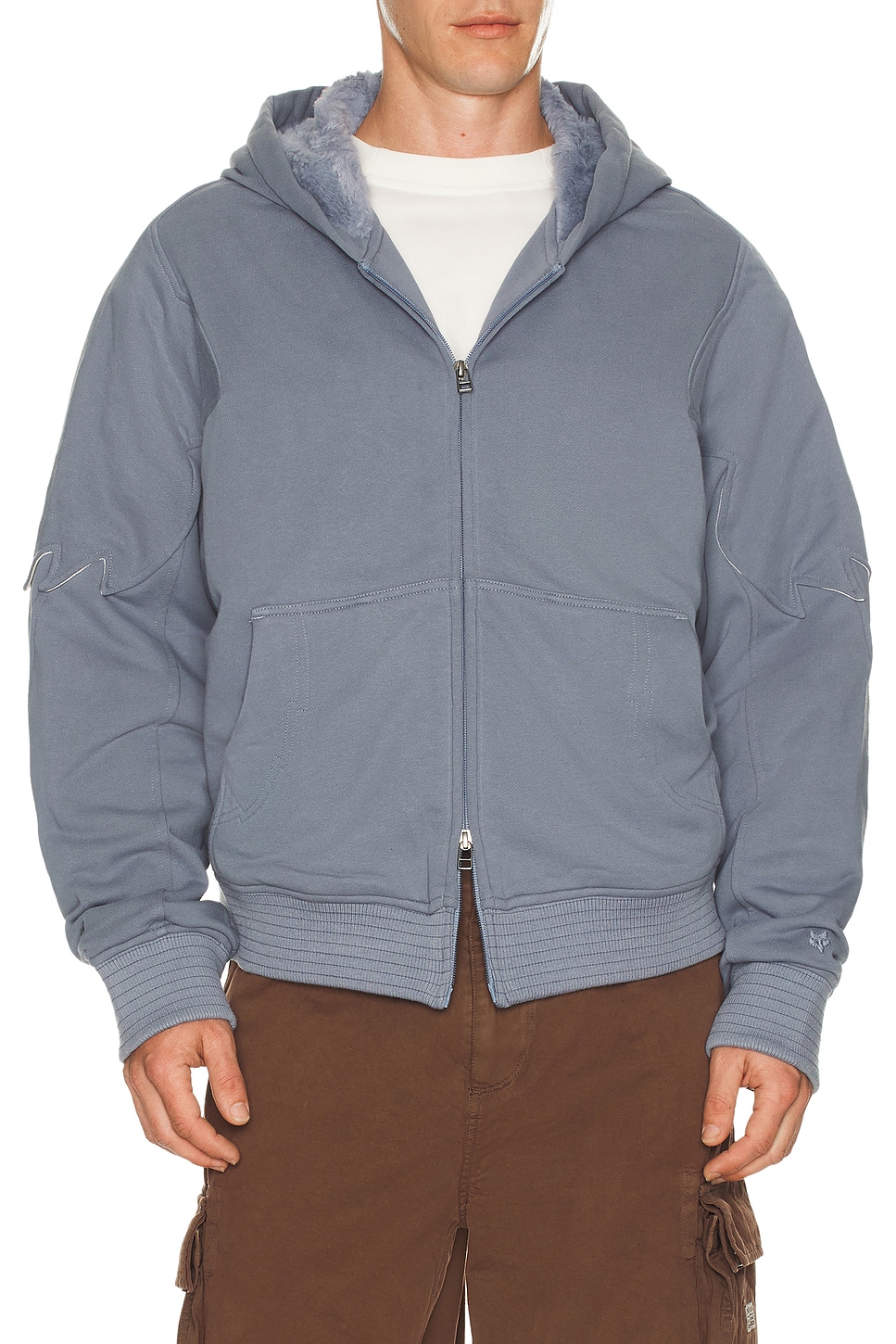 Image 1 of Kiko Kostadinov x Fox Racing Sherpa Zip Fleece Hoodie in Dark Vintage