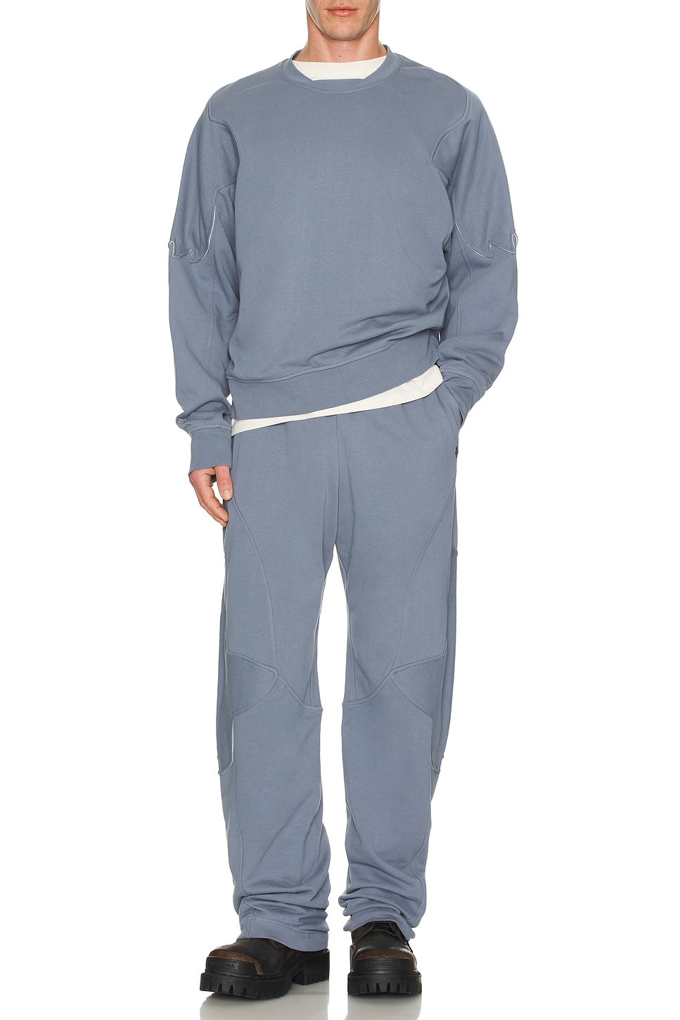 Image 1 of Kiko Kostadinov x Fox Racing Crew Neck Pullover Sweatshirt in Dark Vintage