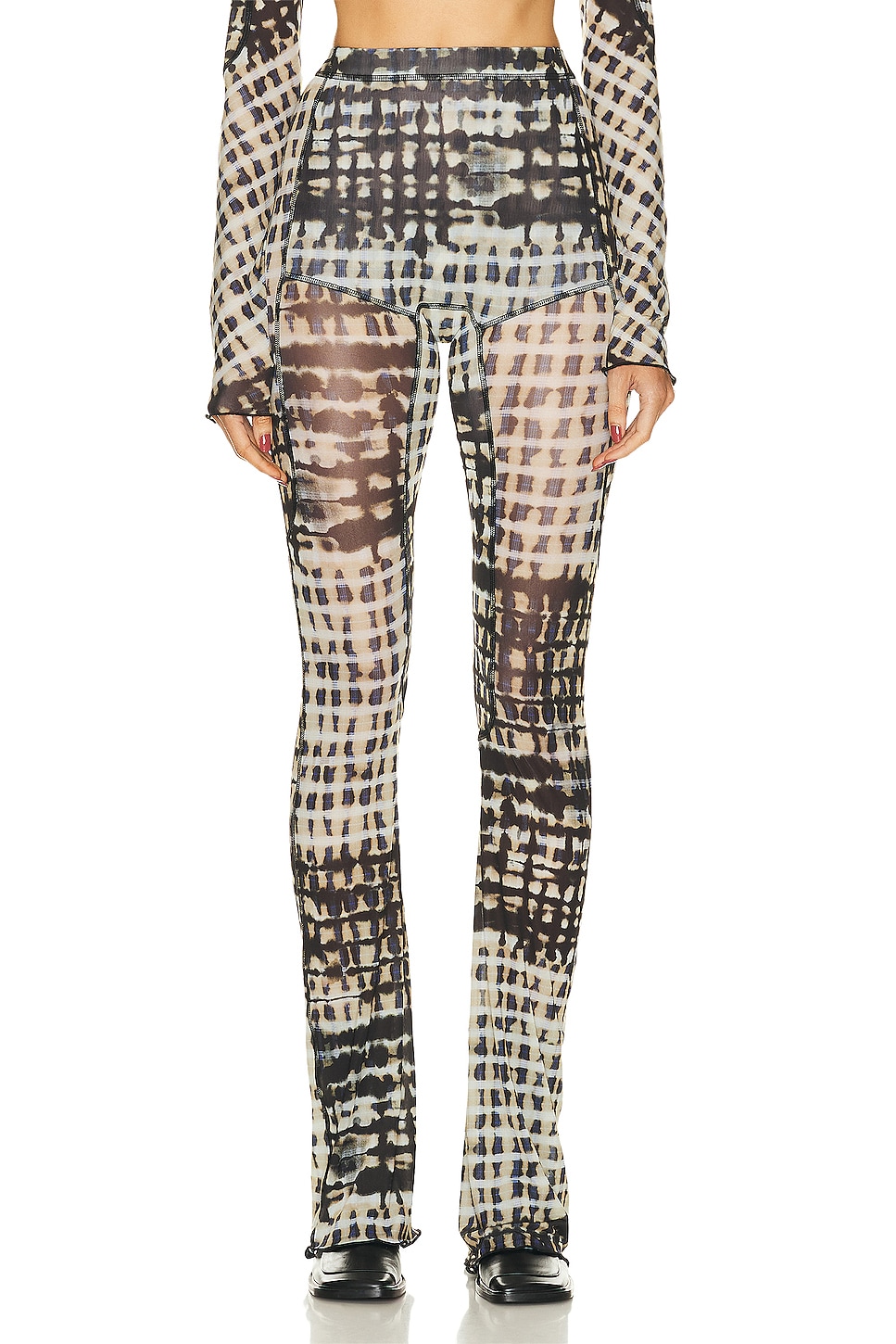 Image 1 of KNWLS Halcyon Mesh Legging in Ink Plaid