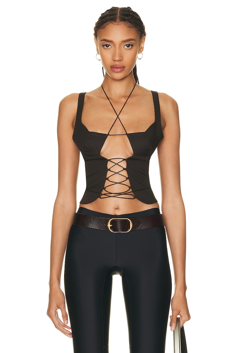 Image 1 of KNWLS Ray Corset Top in Dark