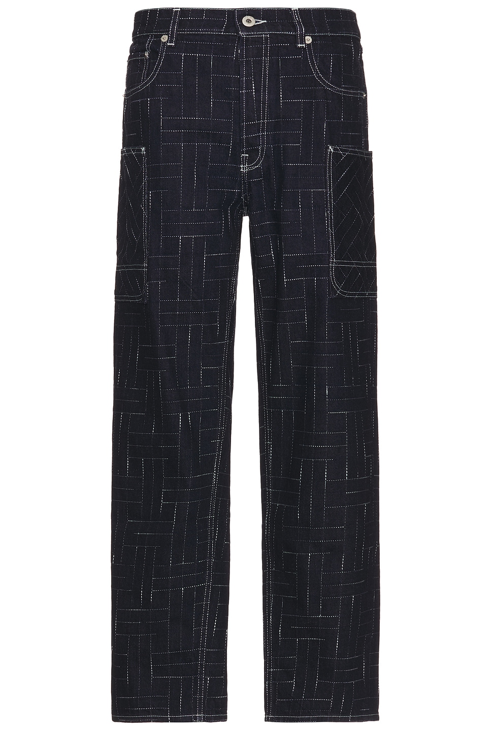 Image 1 of Kenzo Weave Cargo Monkey Fit Jeans in Rinse Blue Denim