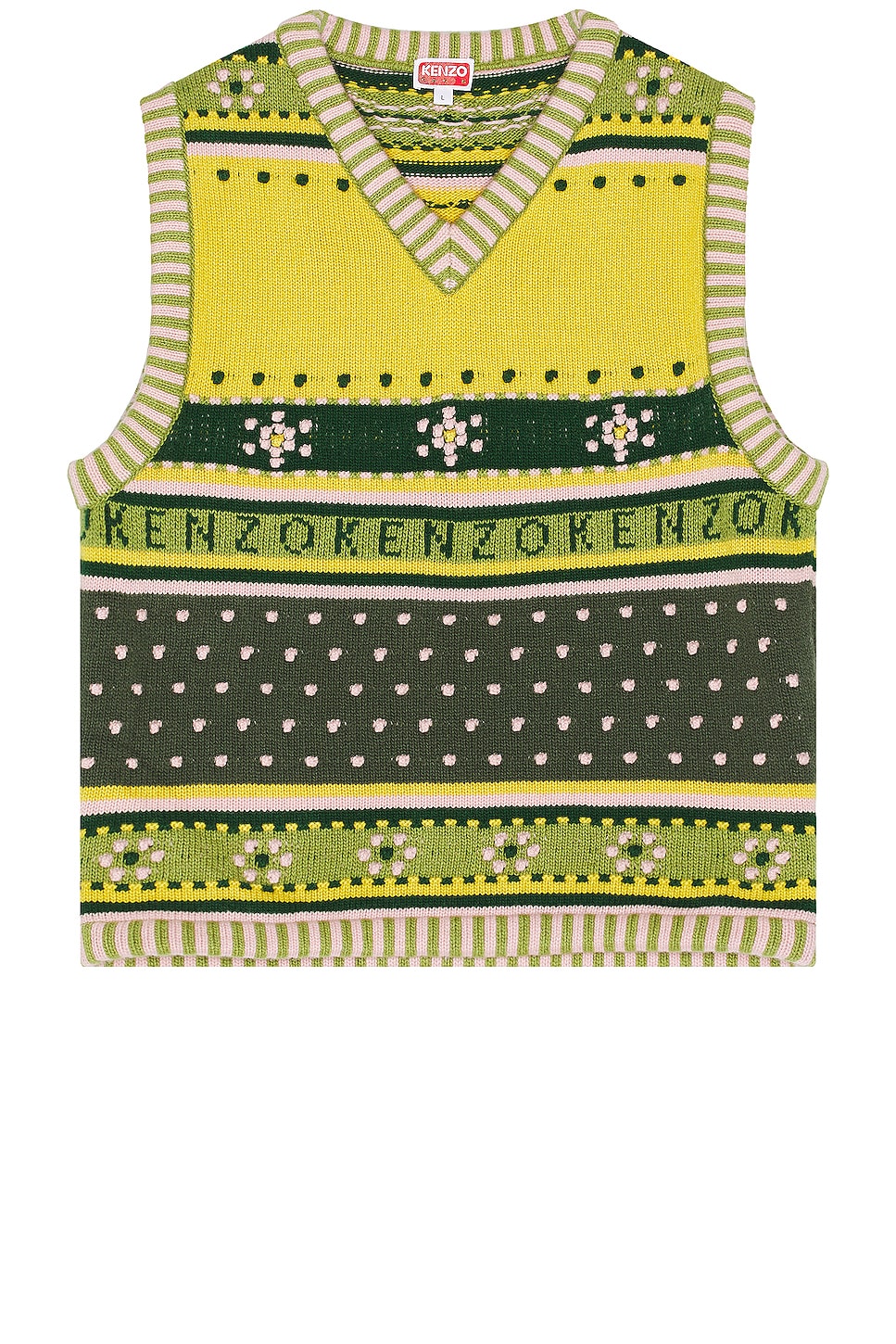 Image 1 of Kenzo Fairisle Vest in Green