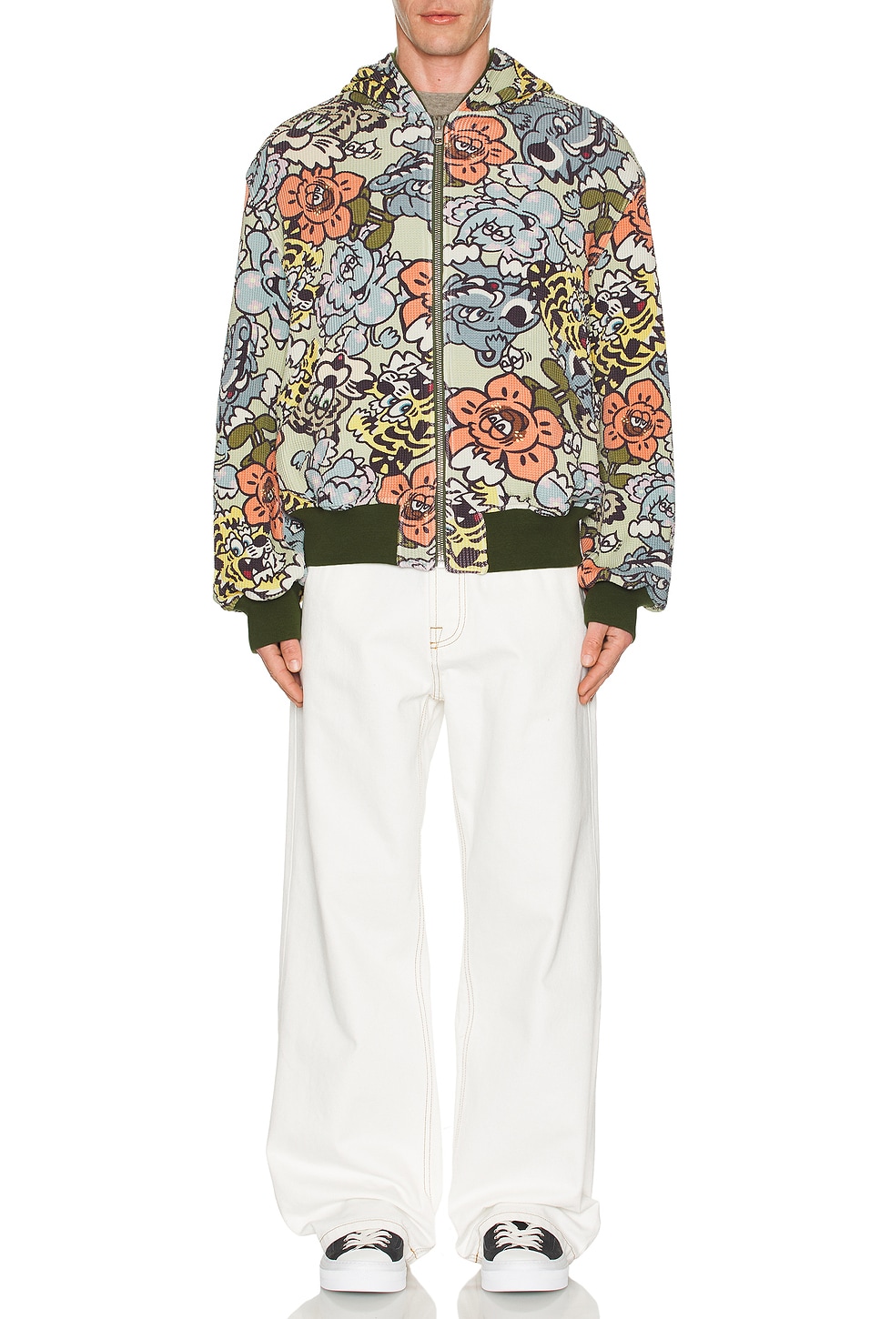 Image 1 of Kenzo x Verdy Collection Reversible Full Zip Hoodie in Khaki