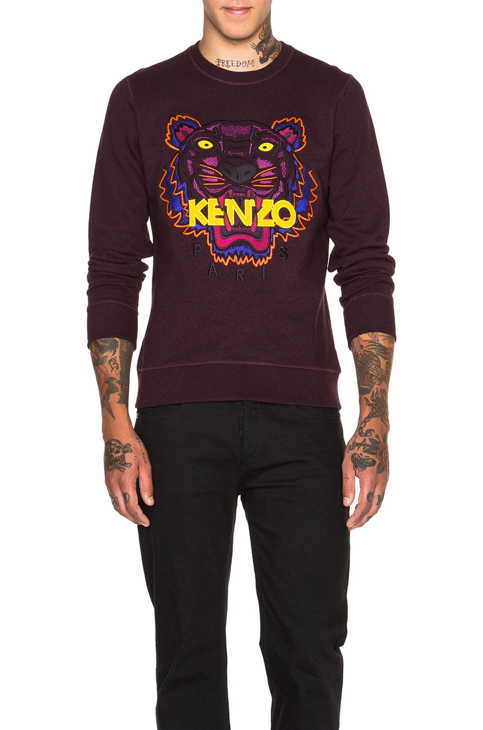 Image 1 of Kenzo Icons Tiger Sweatshirt in Prune