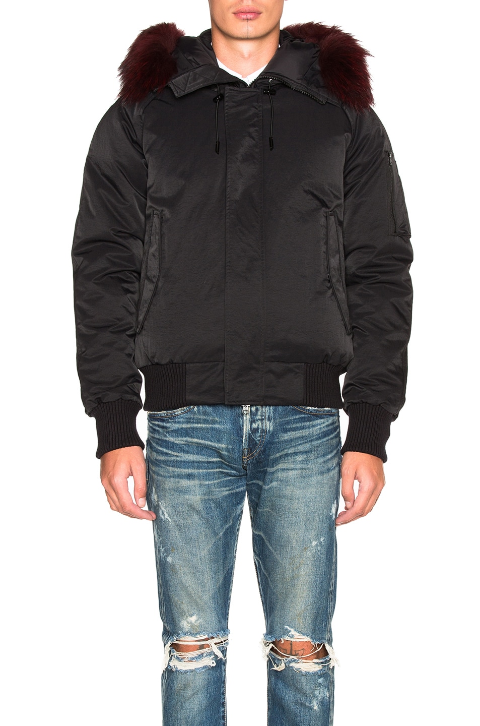 Image 1 of Kenzo Technical Nylon Parka with Fur Hood in Black