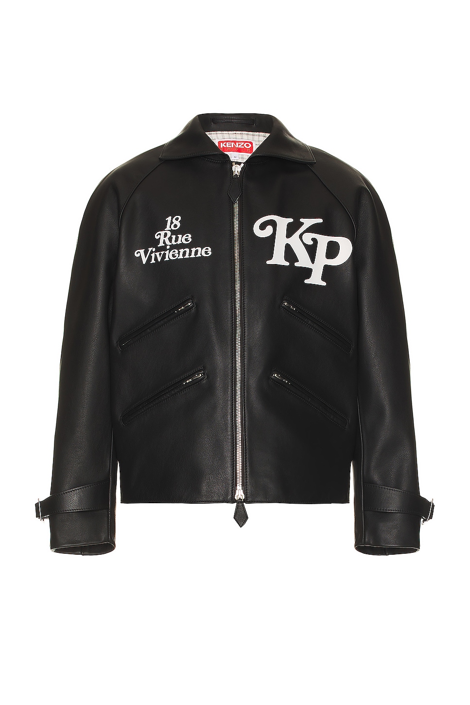 Image 1 of Kenzo By Verdy Leather Motorcycle Jacket in Black