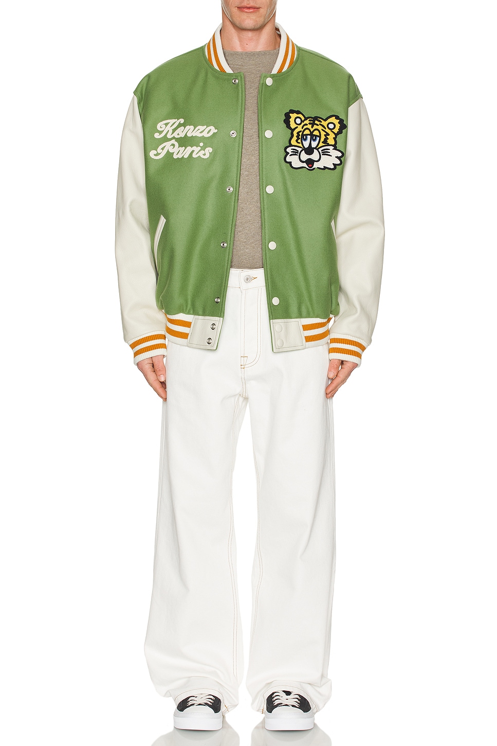 Image 1 of Kenzo x Verdy Collection Varsity Jacket in Pale Khaki