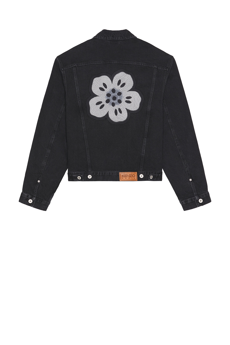 Image 1 of Kenzo Boke Flower Trucker Jacket in Stone Bleached Black Denim