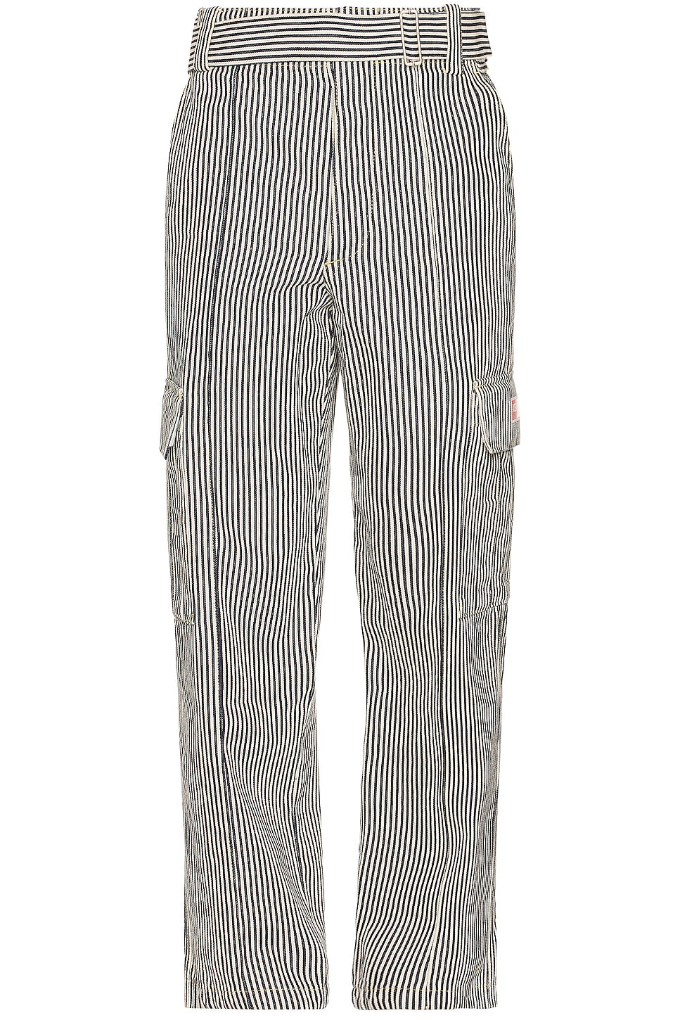 Image 1 of Kenzo Striped Army Straight Jeans in Rinse Blue