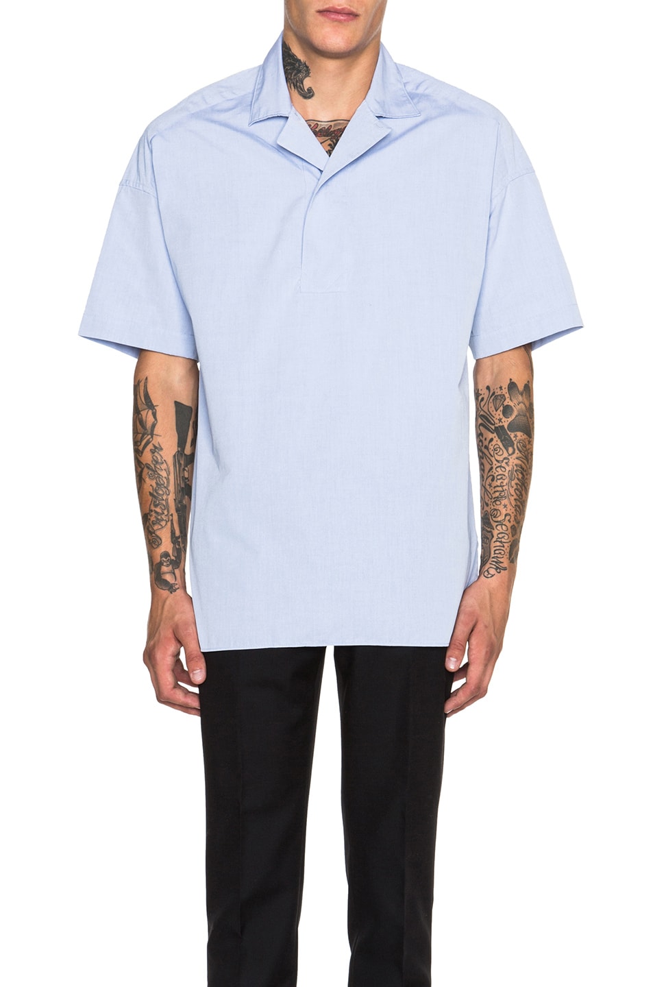 Image 1 of Kenzo Large Popover Shirt in Light Grey