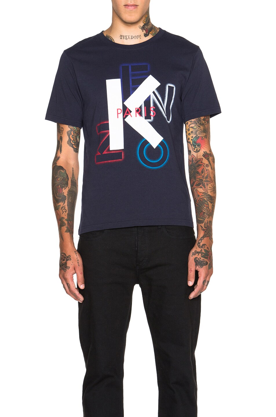 Image 1 of Kenzo Cotton Jersey Tee in Navy Blue