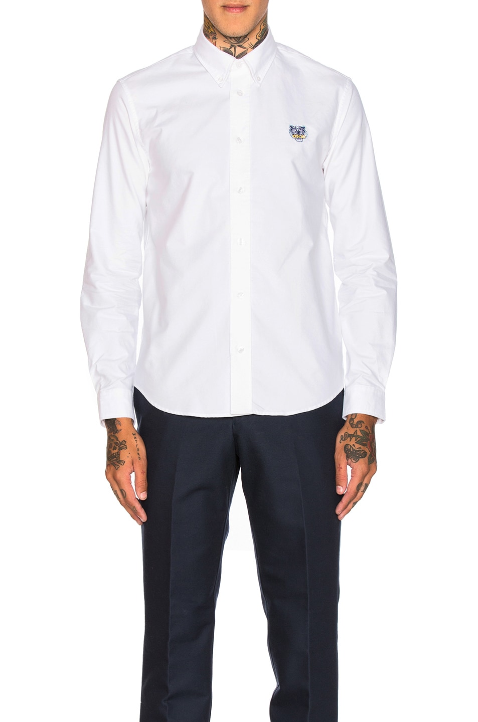 Image 1 of Kenzo Embroidered Oxford in White