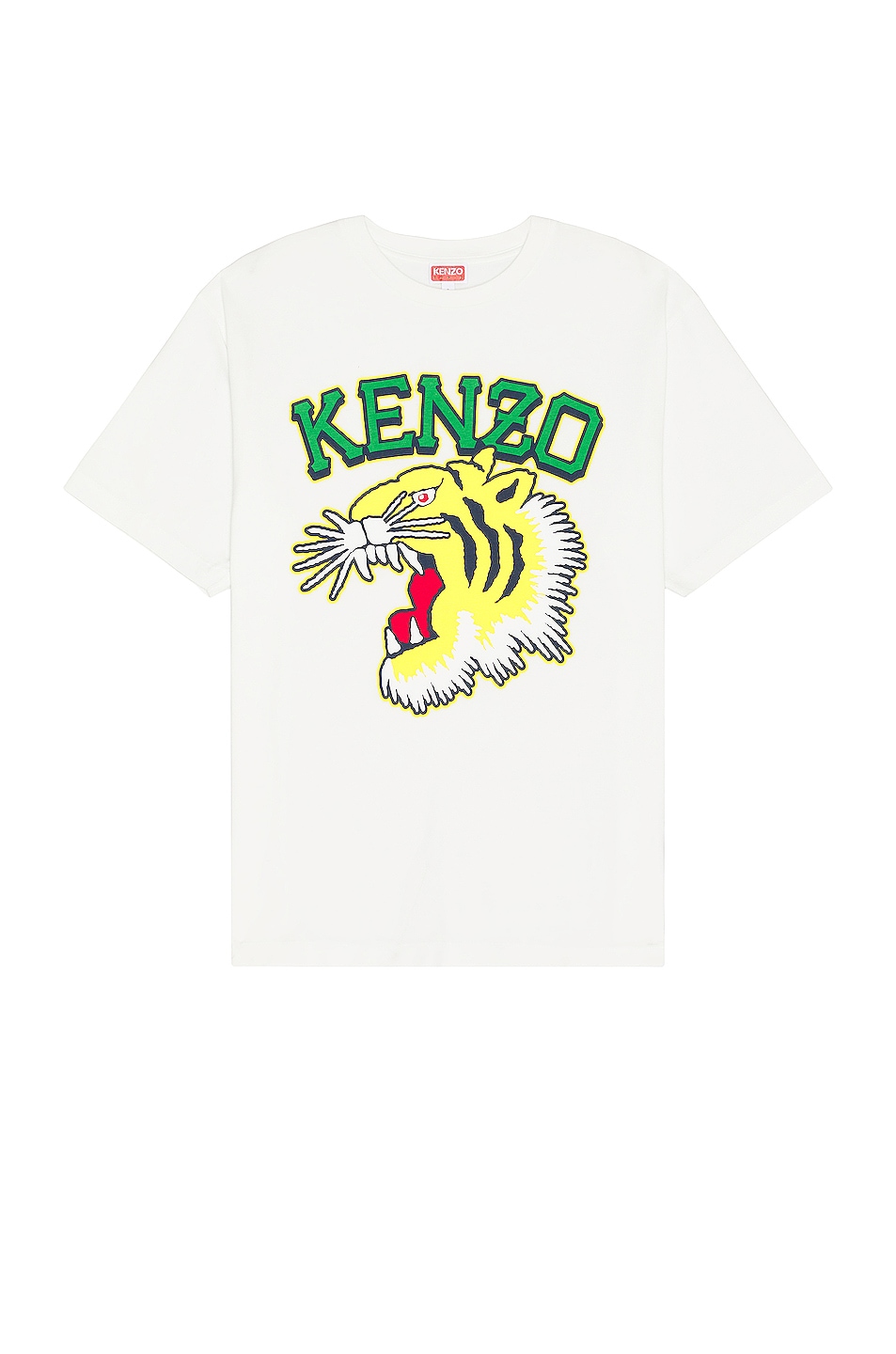 Image 1 of Kenzo Tiger Varsity Oversize T-shirt in Off White
