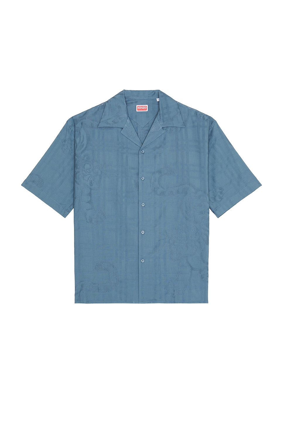 Bamboo Tiger Hawaiian Short Sleeve Shirt in Blue