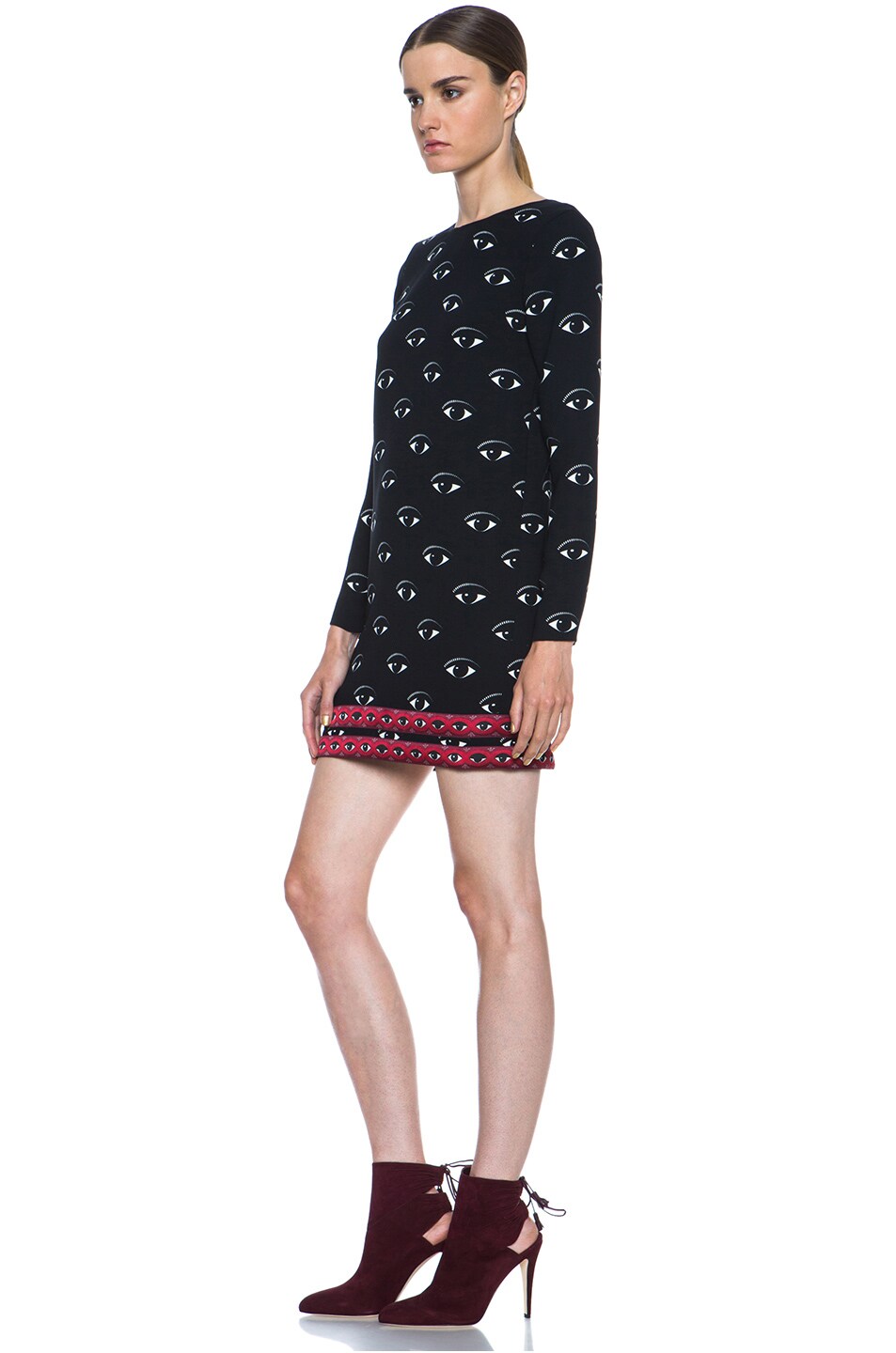 Kenzo Eye Print Dress In Noir Fwrd Image 2 Of Kenzo Eye Print Dress In Black