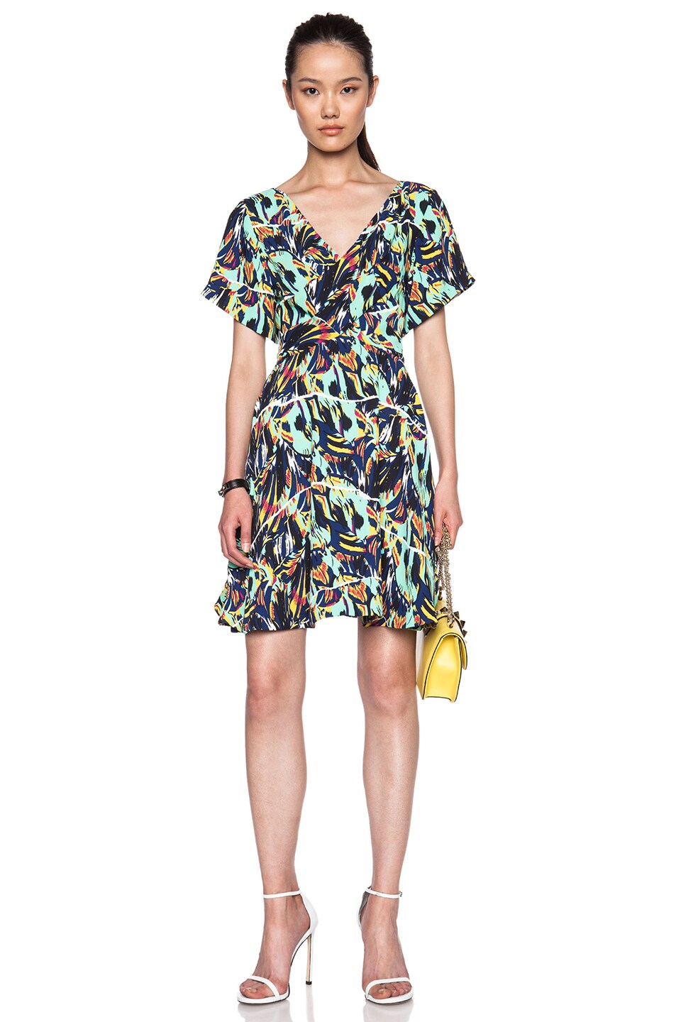 Image 1 of Kenzo Torn Flowers Poly Dress in Multi