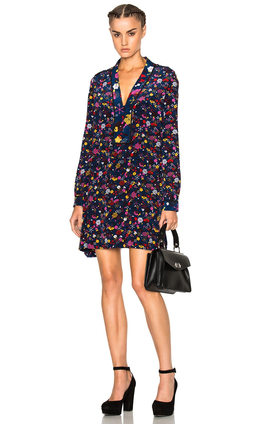 Image 1 of Kenzo Small Tanami Flower Dress in Duck Blue