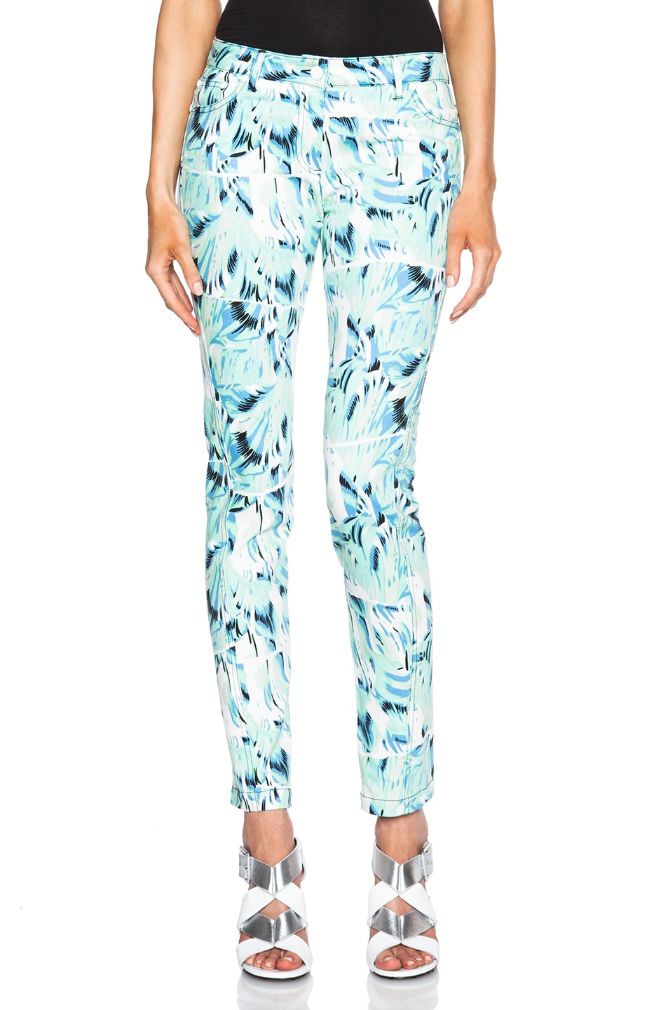 Image 1 of Kenzo Torn Flowers Jeans in Absinthe