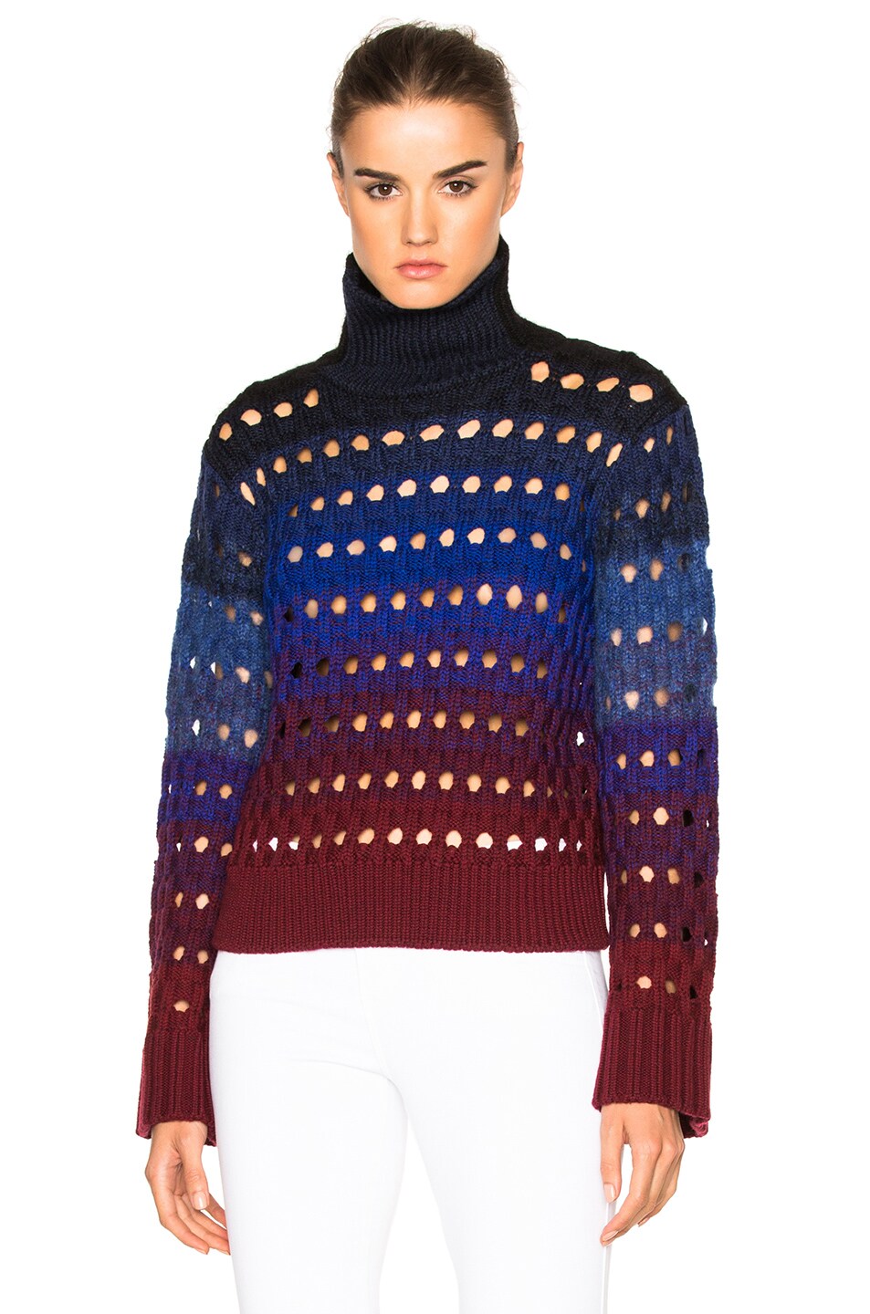 Image 1 of Kenzo Tie Dye Hemstitch Sweater in Duck Blue