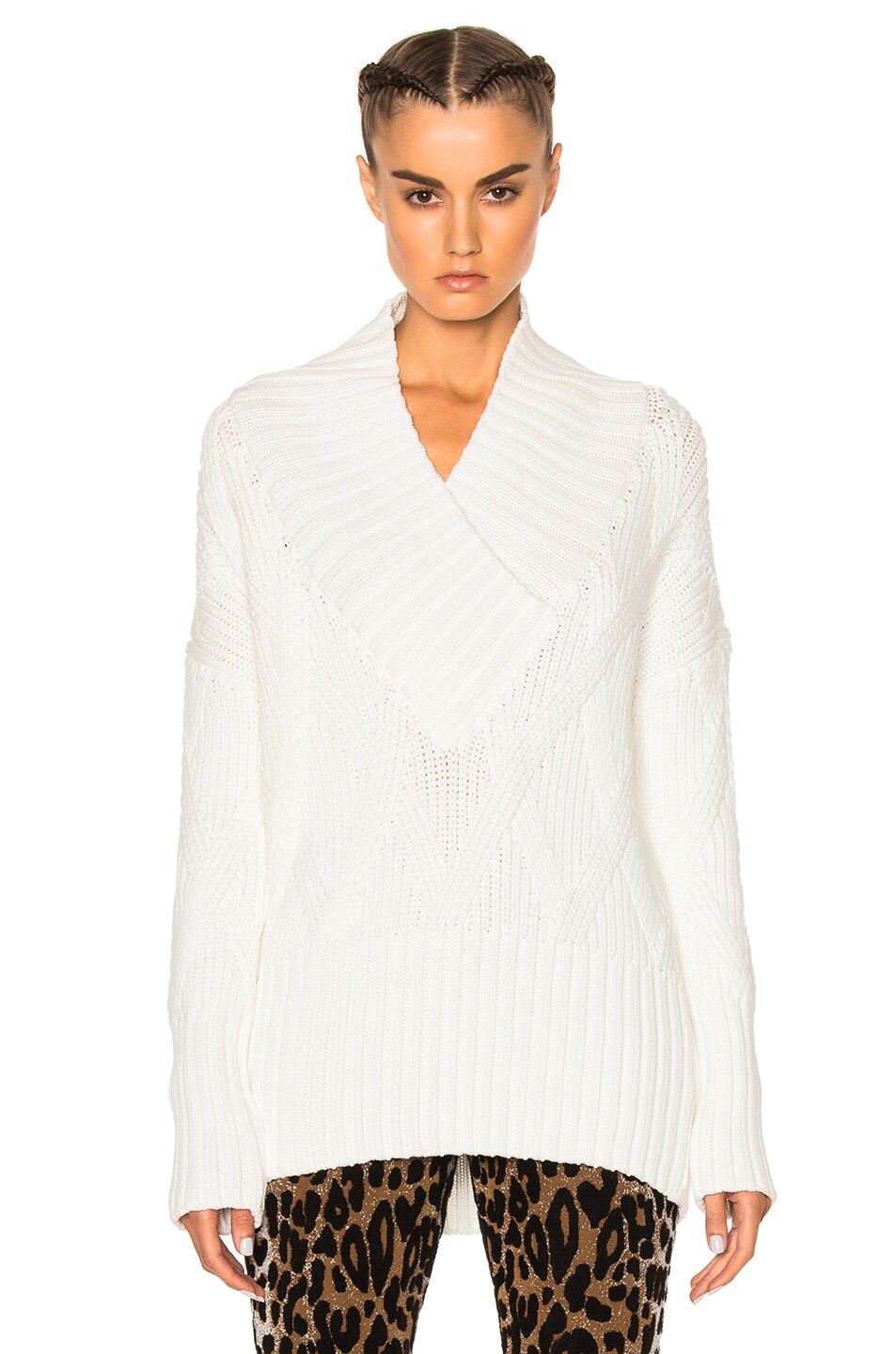 Image 1 of Kenzo Cable Knit Sweater in Off White