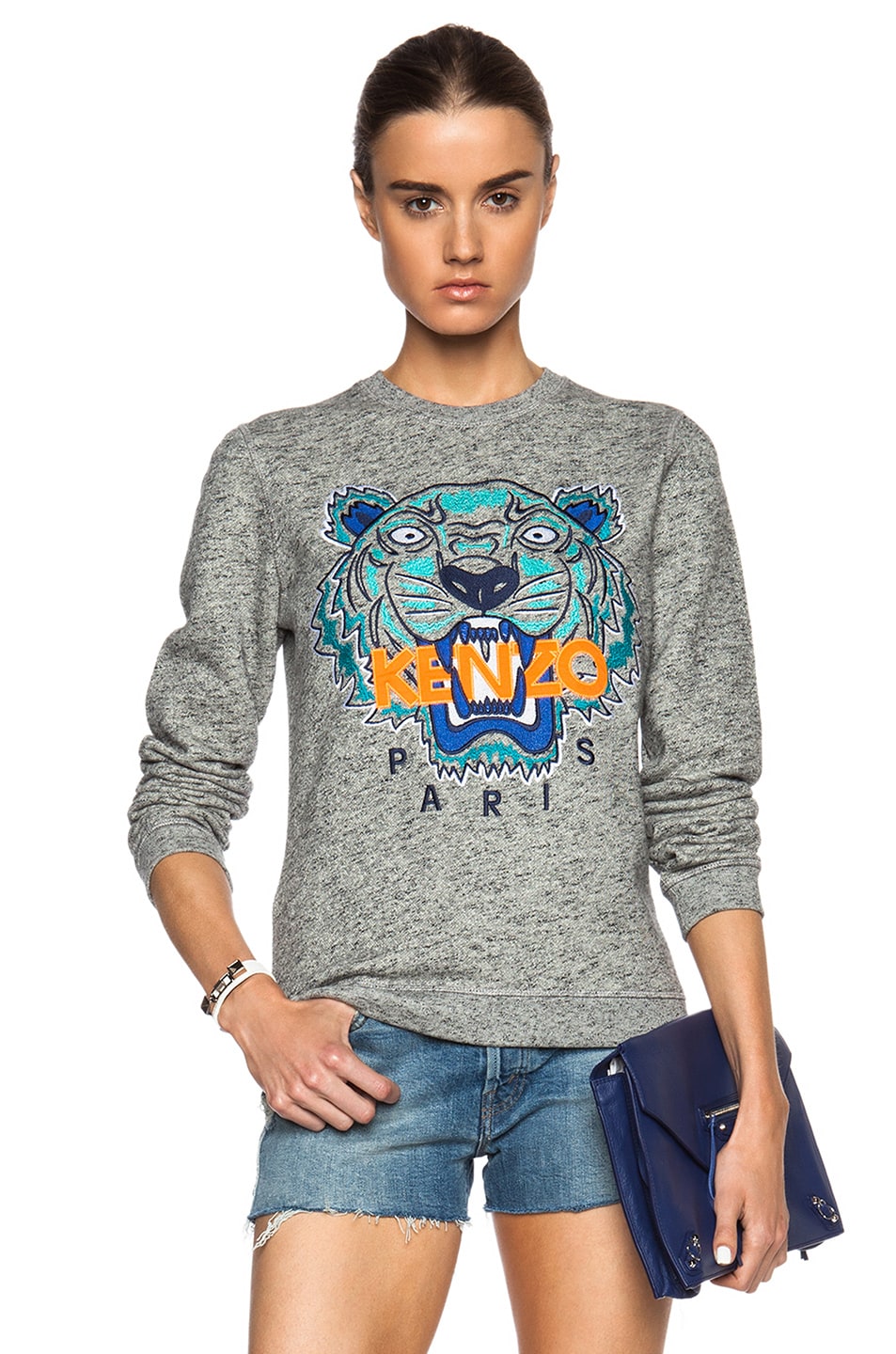 Image 1 of Kenzo Tiger Sweatshirt in Dark Grey Melange