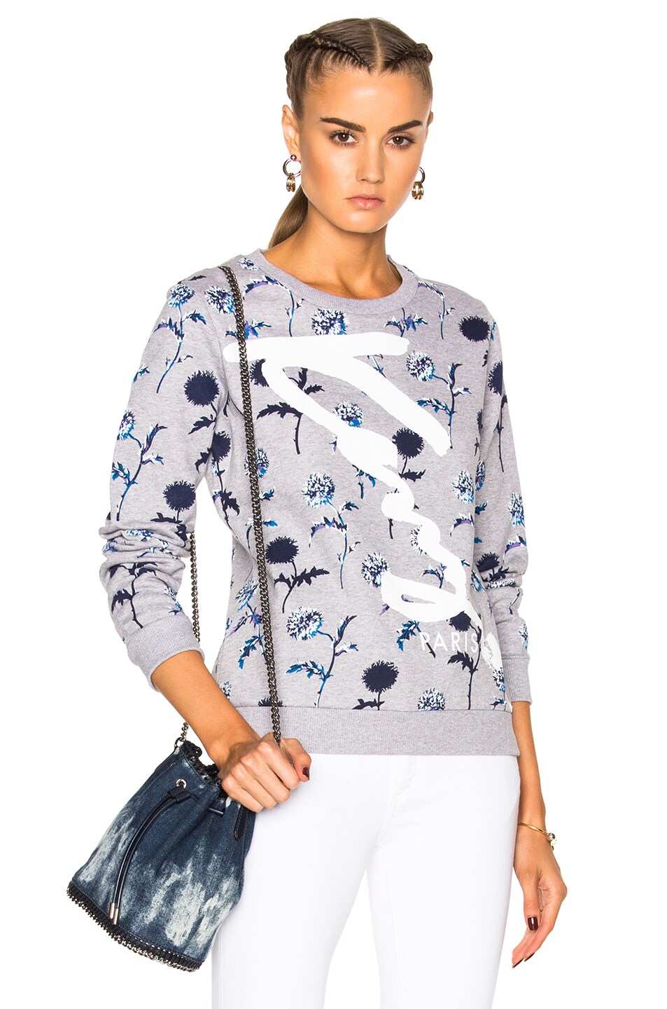 Image 1 of Kenzo Flower Sweatshirt in Pale Grey
