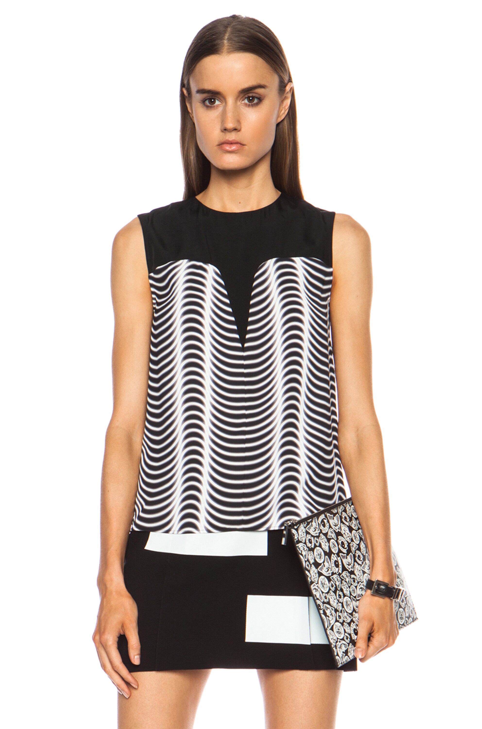 Image 1 of Kenzo Neon Poly Crepe Tank in White