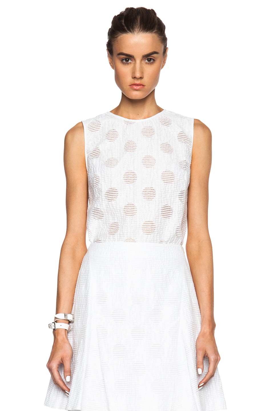 Image 1 of Kenzo Dots and Stripes Tank in White