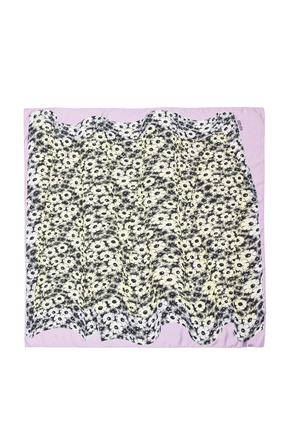 Image 1 of Kenzo Flower Curtain Scarf in Lilac & Yellow