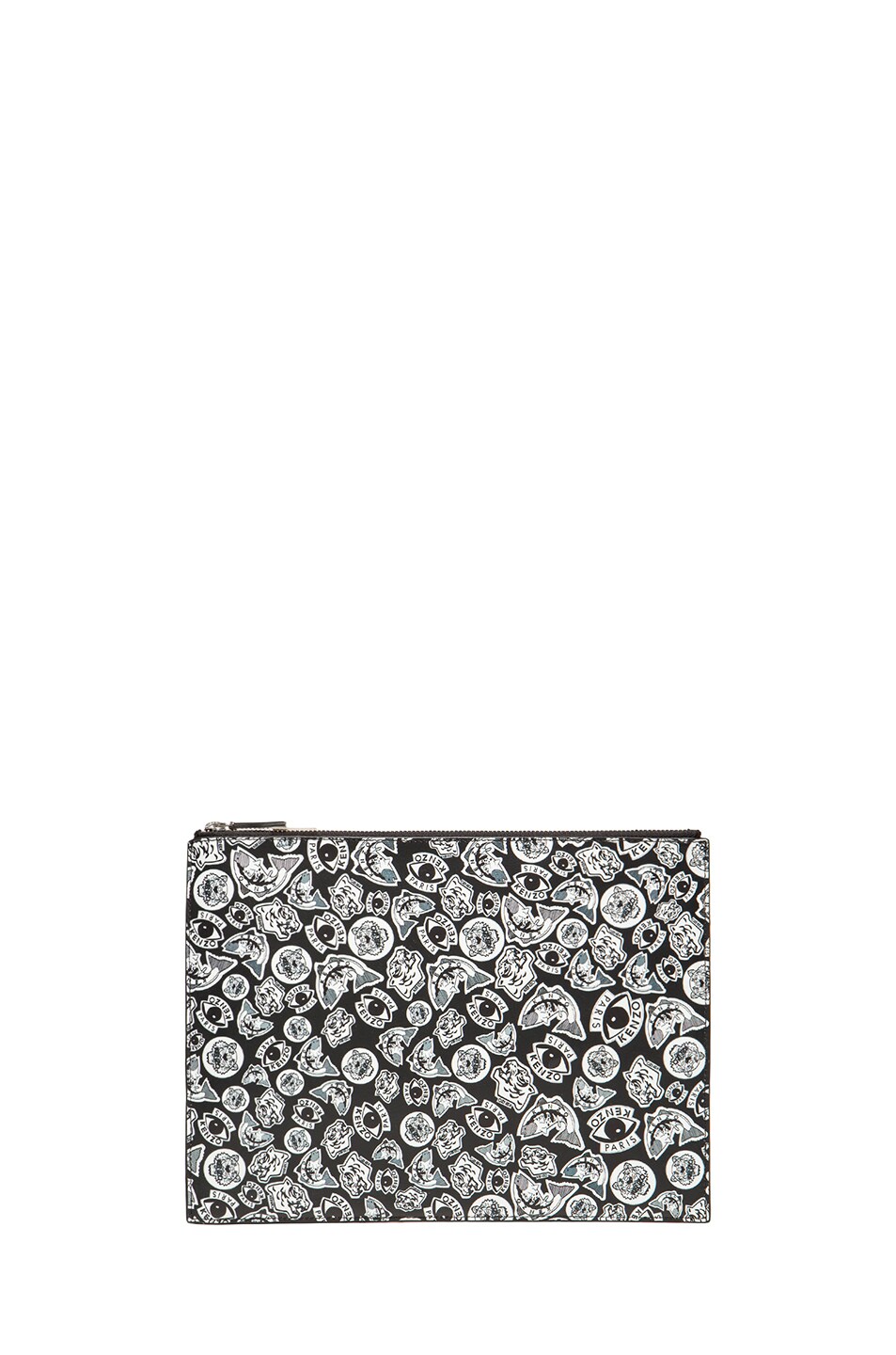 Image 1 of Kenzo Icons Pouch in Black & White