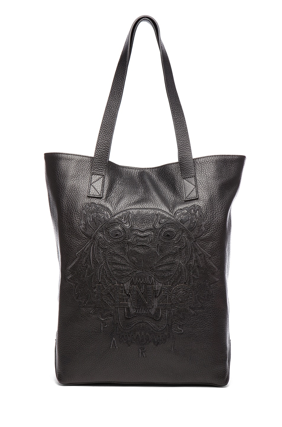 Image 1 of Kenzo Leather Tiger Tote in Black