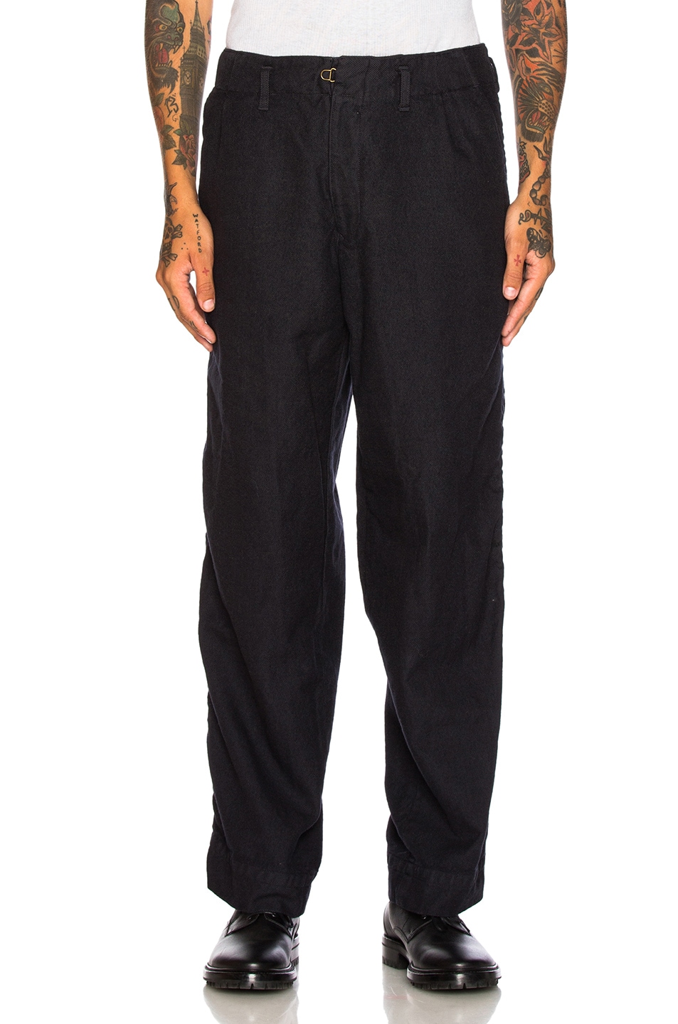 Image 1 of kolor BEACON Cotton Wool Trousers in Navy