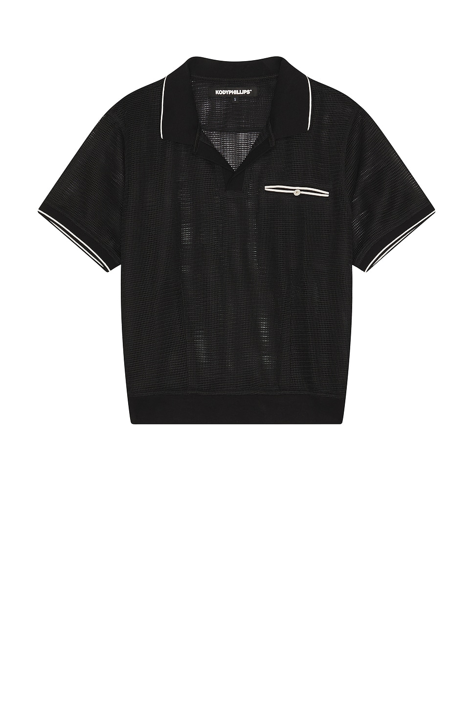 Image 1 of Kody Phillips Mesh Polo in Black