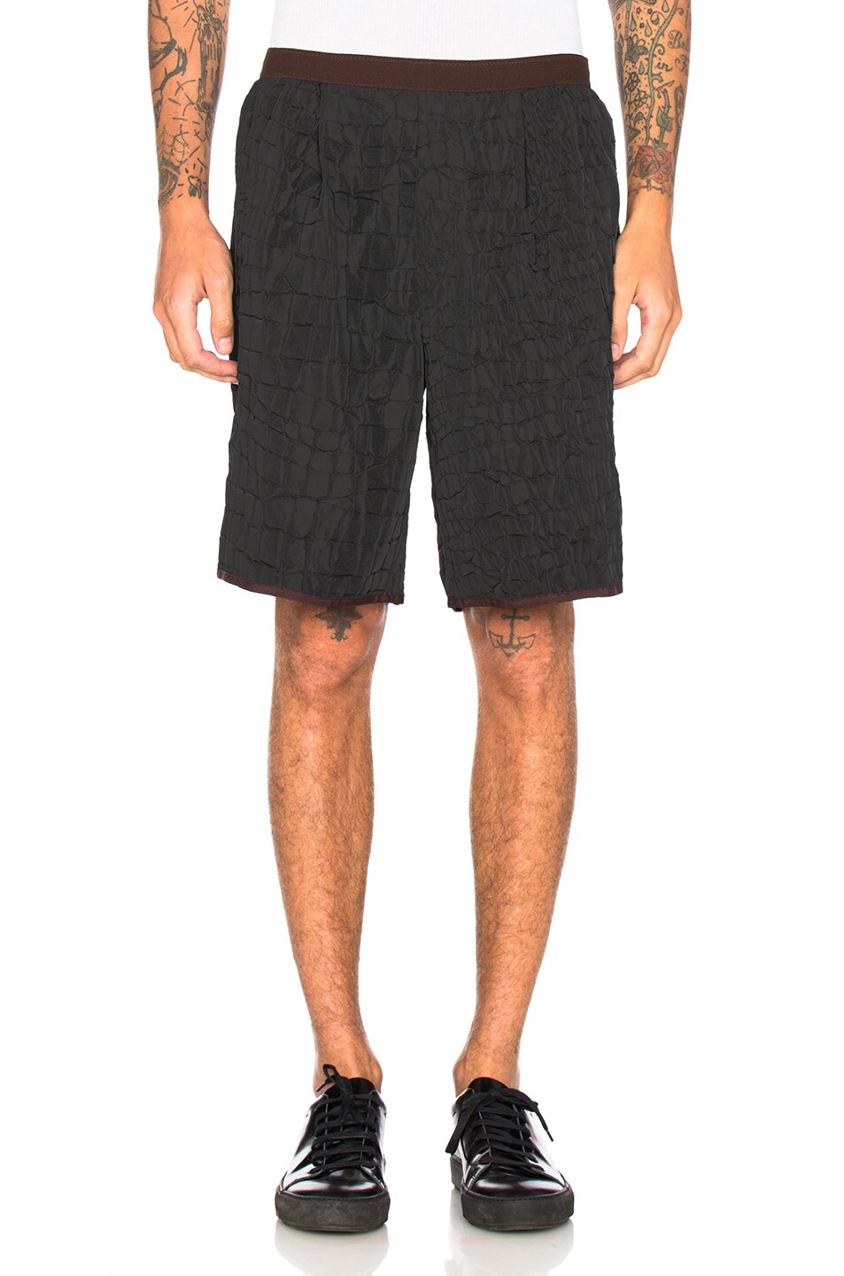 Image 1 of kolor Croc Print Shorts in Black
