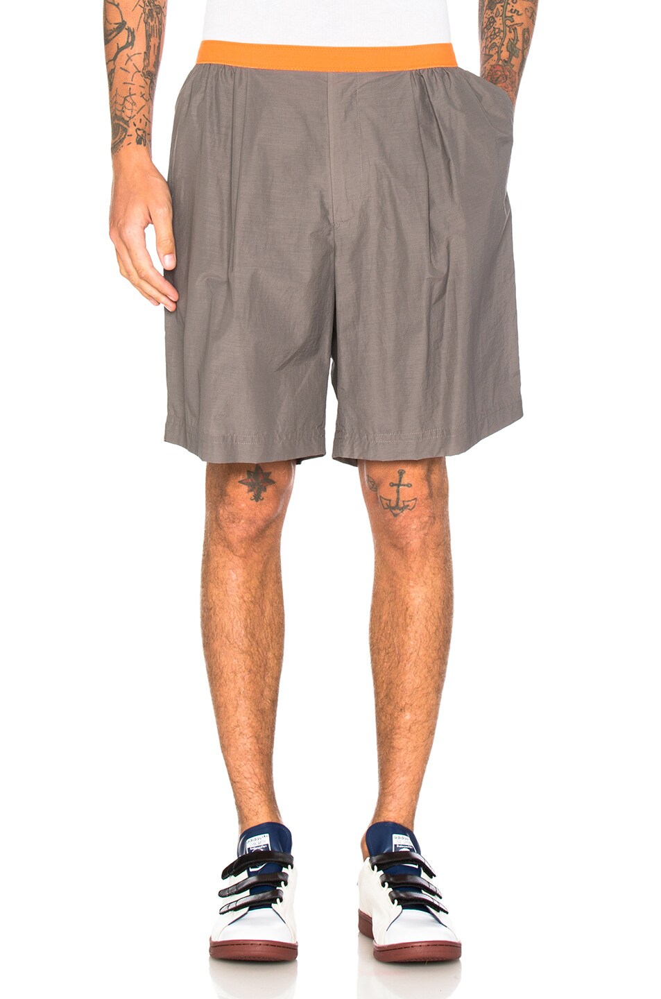 Image 1 of kolor Contrast Waistband Shorts in Grey