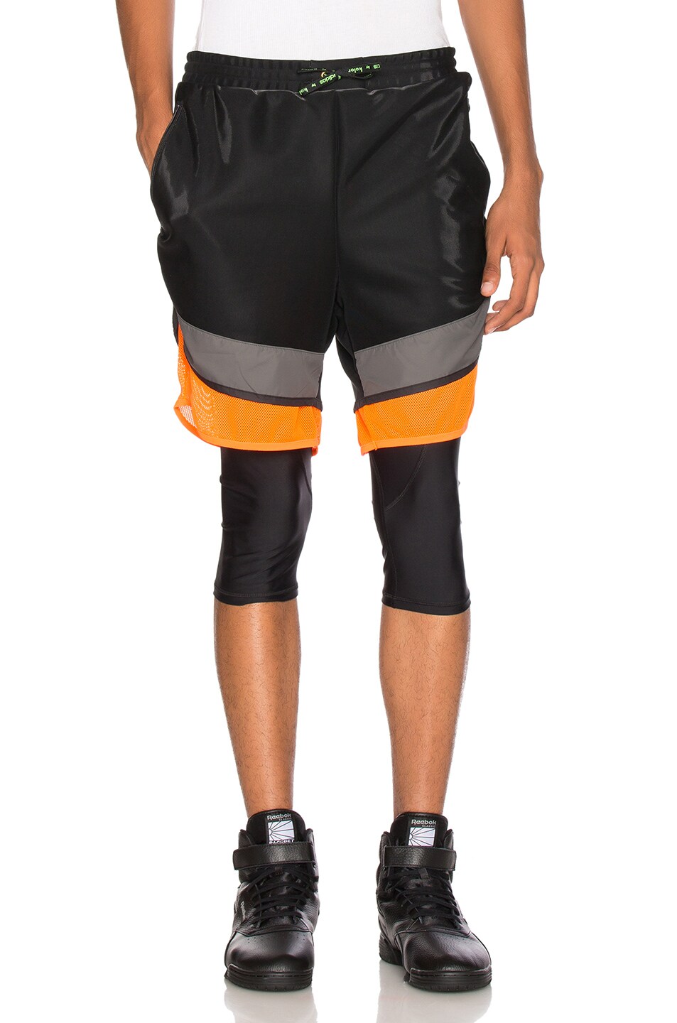 Image 1 of kolor x Adidas Film Yarn Shorts in Core Black