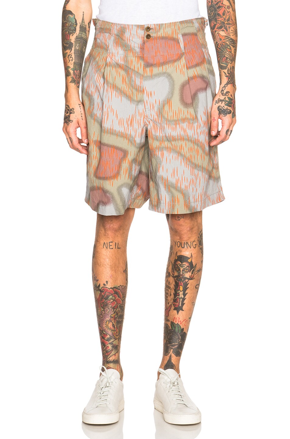 Image 1 of kolor Printed Shorts in Gray Base