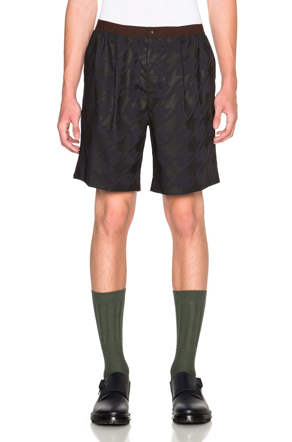 Image 1 of kolor Check Shorts in Navy & Black