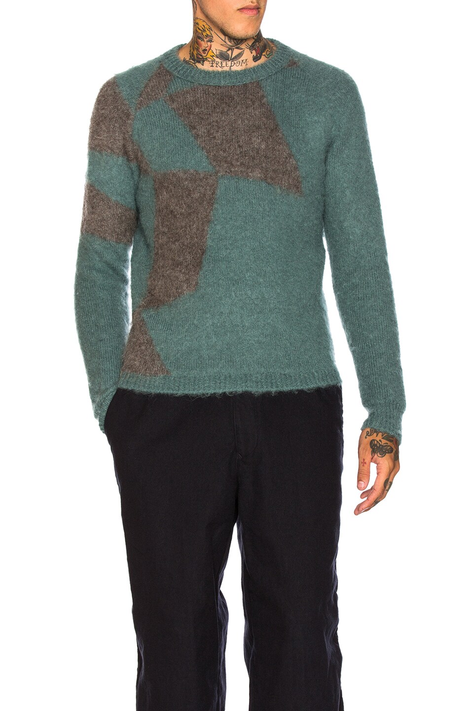 Image 1 of kolor Color Block Sweater in Mugwort