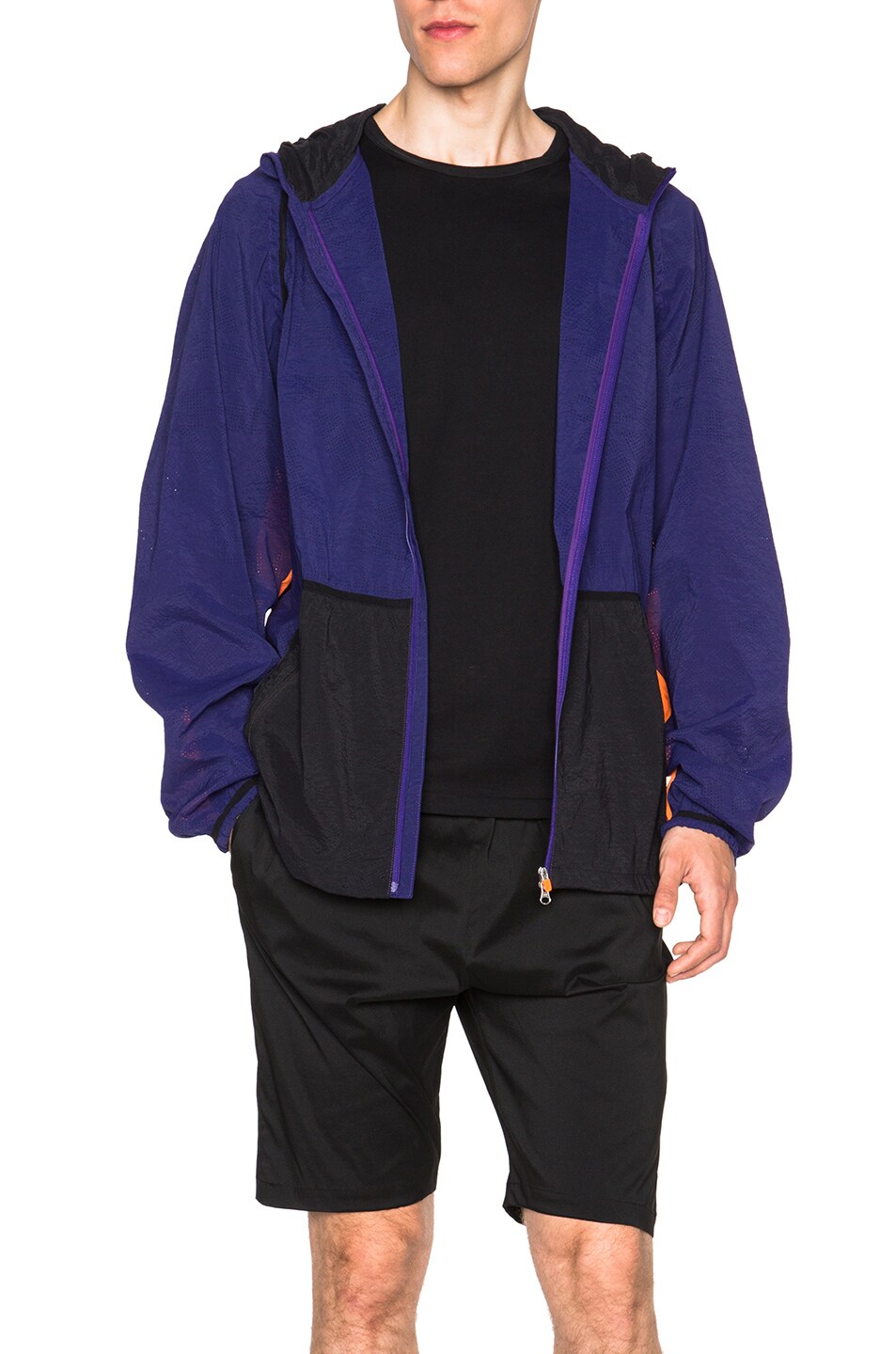 Image 1 of kolor x Adidas Woven Jacket in Collegiate Purple, Black & Solar Orange