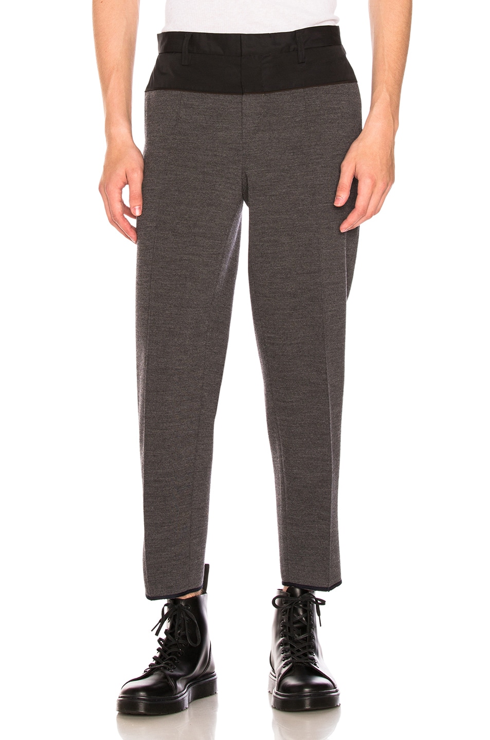 Image 1 of kolor Contrast Waistband Trousers in Middle Grey